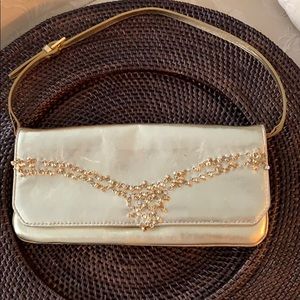 Guiseppe Zanotti gold evening bag with bling!